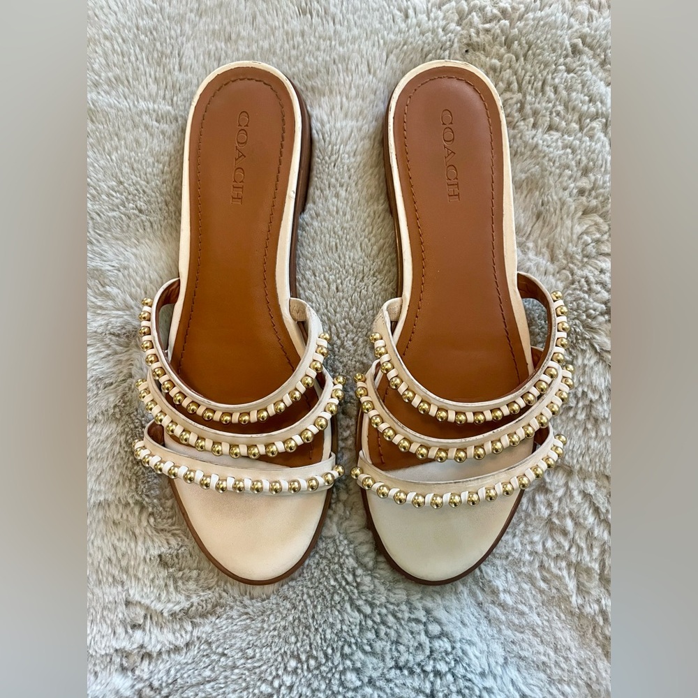 COACH Women’s Leather & Beads Sandals